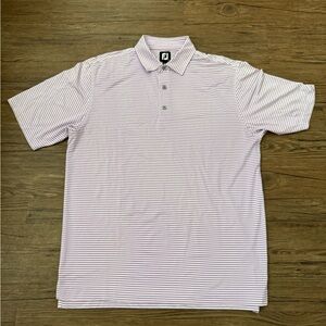 Foot joy golf polo shirt size Large purple stripes